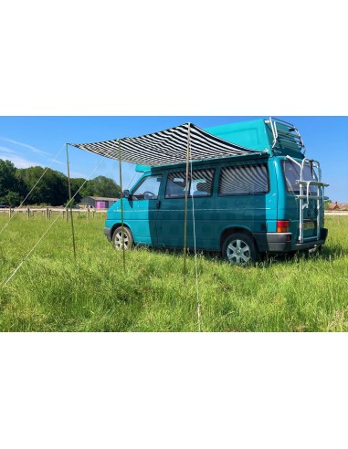Campervan Caravan Awning Sun Canopy Blue & White 2.6 x 2m