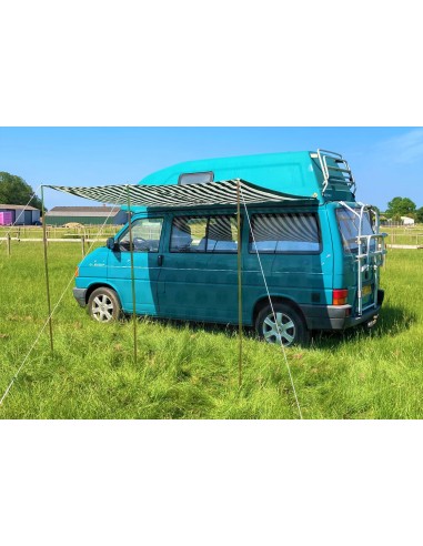 Campervan Caravan Awning Sun Canopy Green & White 2.6 x 2m