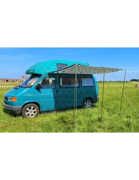 Campervan Caravan Awning Sun Canopy Green & White 2.6 x 2m
