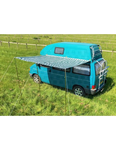 Campervan Caravan Awning Sun Canopy Green & White 2.6 x 2m