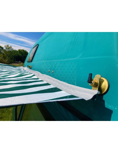 Campervan Caravan Awning Sun Canopy Green & White 2.6 x 2m