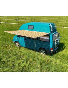 Campervan Caravan Awning Sun Canopy Yellow & White 2.6 x 2m