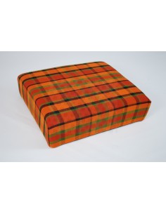Orange Plaid Stool Cover for Westfalia Late Bay Buddy Seat